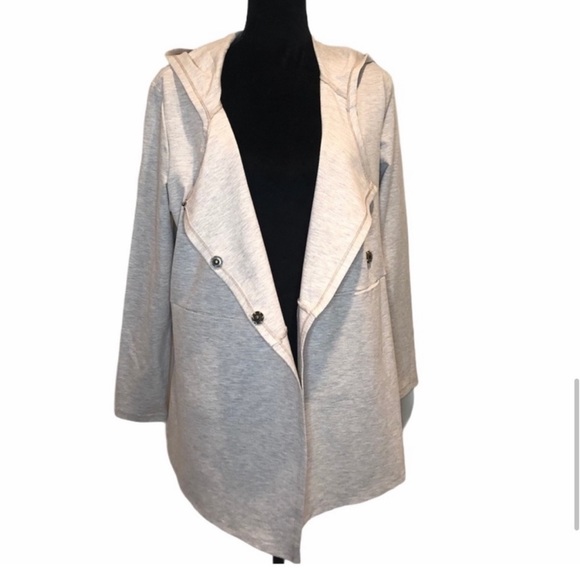 Bass NWOT athleisure wear hooded snap front long sleeve cardigan jacket medium - Picture 13 of 13